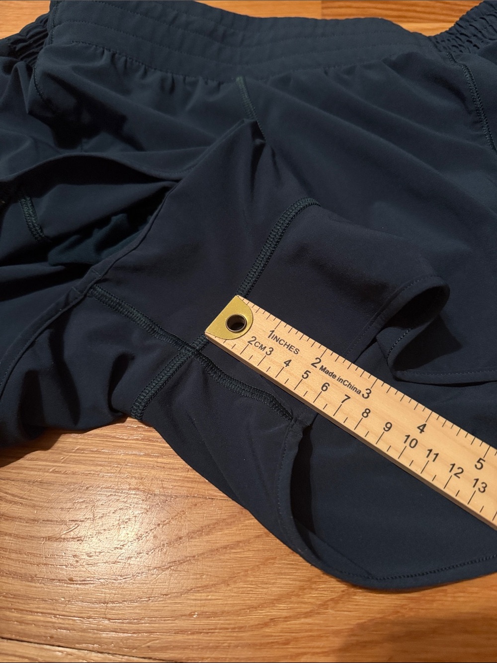 lululemon athletica hotty hot dark teal Blue Run Shorts - Picture 5 of 6